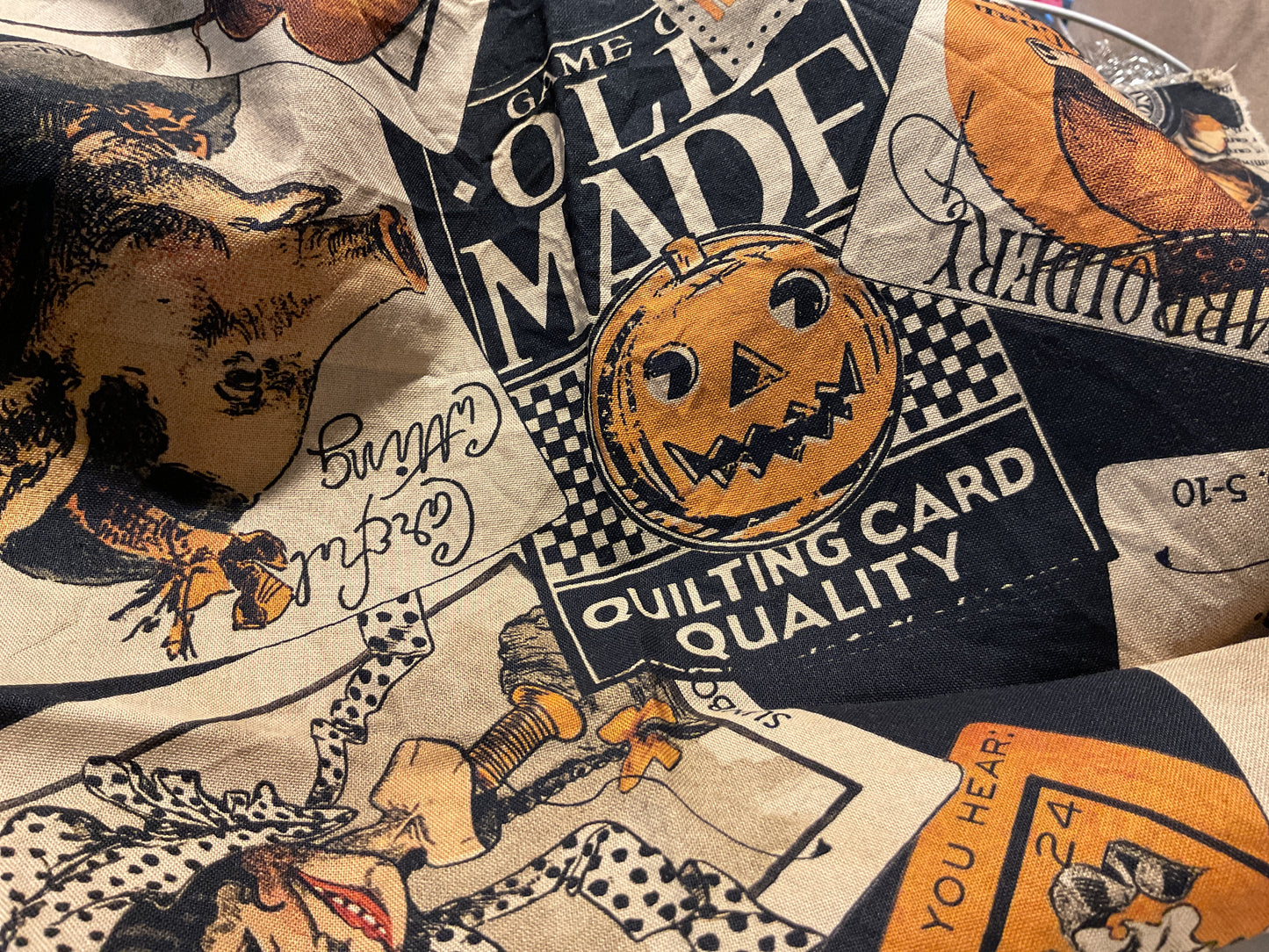 Grunged Halloween fabric